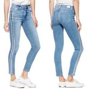 PAIGE Blue Silver Tux Stripe Jeans